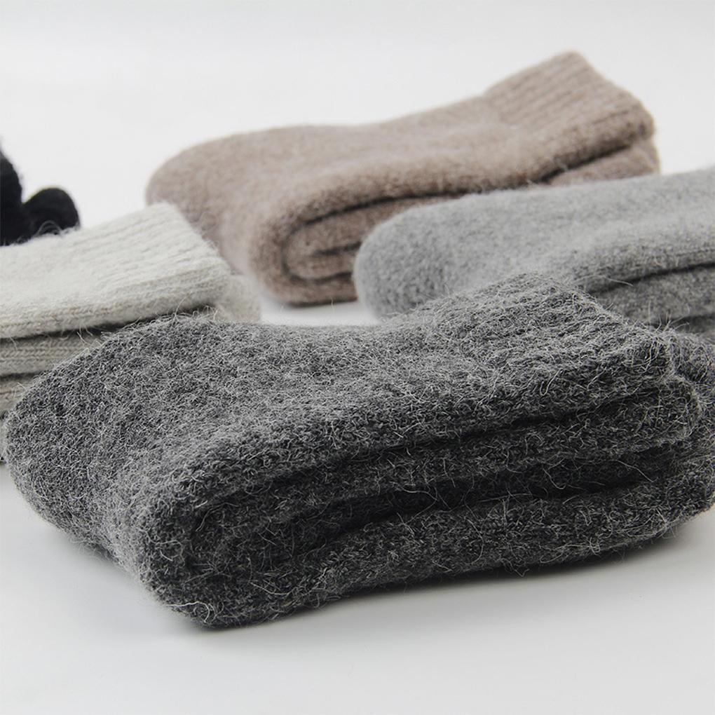 1 Pair Winter Socks Cold Weather Solid Color Thermal Hosiery Foot Warmer Breathable Comfortable Clothing Dressing Footwear