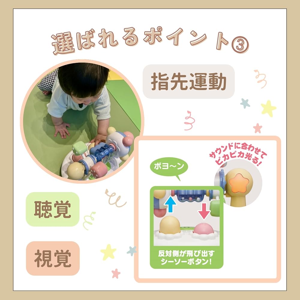 Toyroyal Spinning Sound Educational Toy for Babies with Light and Sound Features, Finger Play Activity