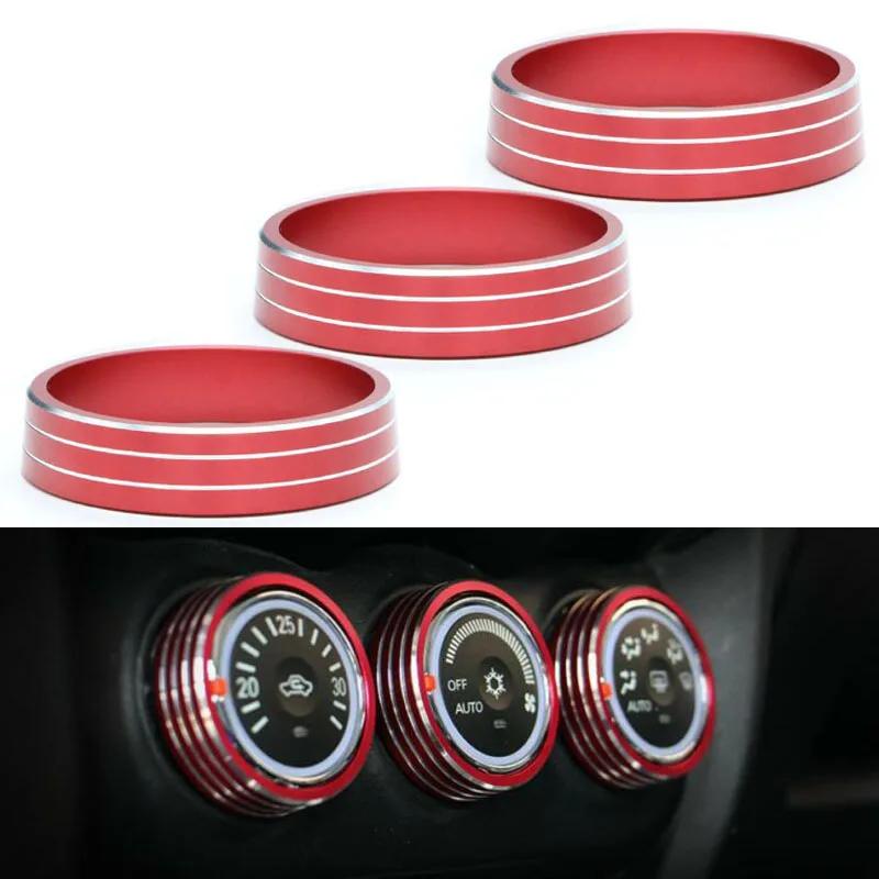 

For Outlander Sport RVR 2013-2018 Covers Switch Knob Ring Aircon Red For Outlander Sport RVR 2013-2018 Panel 3pcs Kit China Mainland