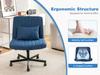 Modern Home Office – Height-Adjustable Swivel Chair without Armrests with Quiet Casters & Cushion – Elegant Fabric Chair for Study & Living Room