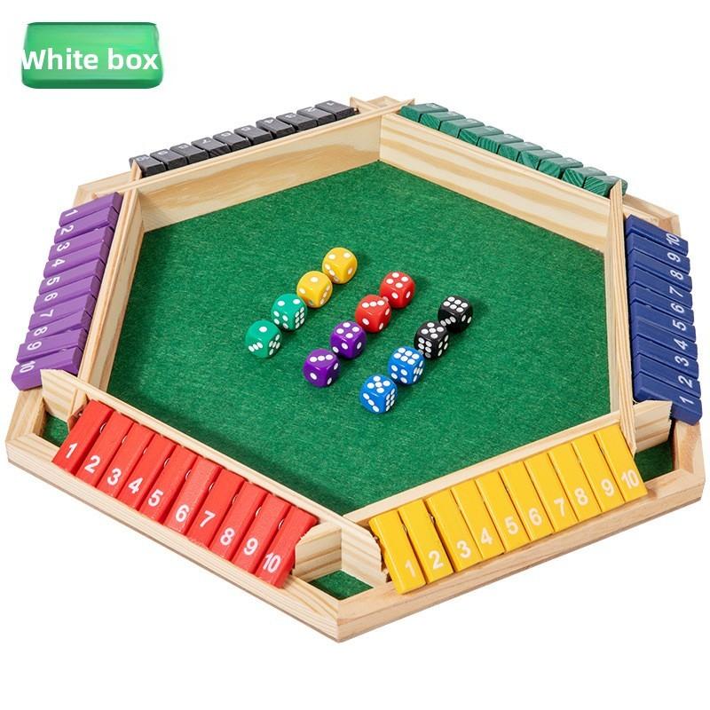Wooden Brain Teaser Toy Board Game With Six Side Flip Panels For Home Party Use
