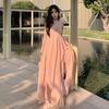 Vacation Fairy Long Dress Dress Socialite High Sense New Neck Tube Top Backless Irregular Chiffon Dress