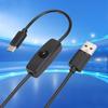 Durable 5V 3A Type C to USB Charging cable 1M / 3.3ft Power Button Switch Type C Cable Power Cord for Raspberry Pi 4B