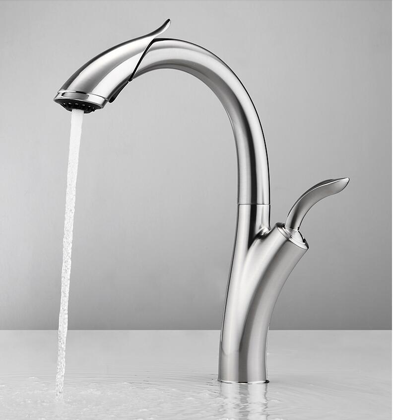 

Kitchen Sink Faucet Black Chrome brass Pull Out Sink Mixer Tap Rotation Dragon lookLike mixer taps Kitchen Tap