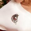Vintage Rhinestone Horse Head Brooches Casual Metal Badge Pin Zodiac Animal Pins  for Women