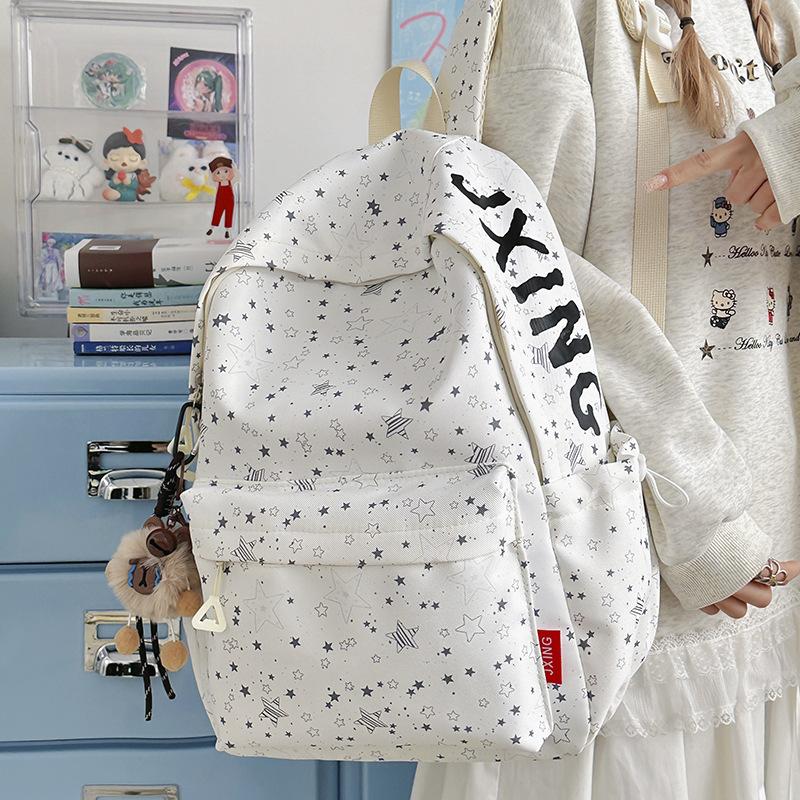 Schoolbag new female junior high school high school student star printing Korean version niche ins backpack Mori college student computer bag