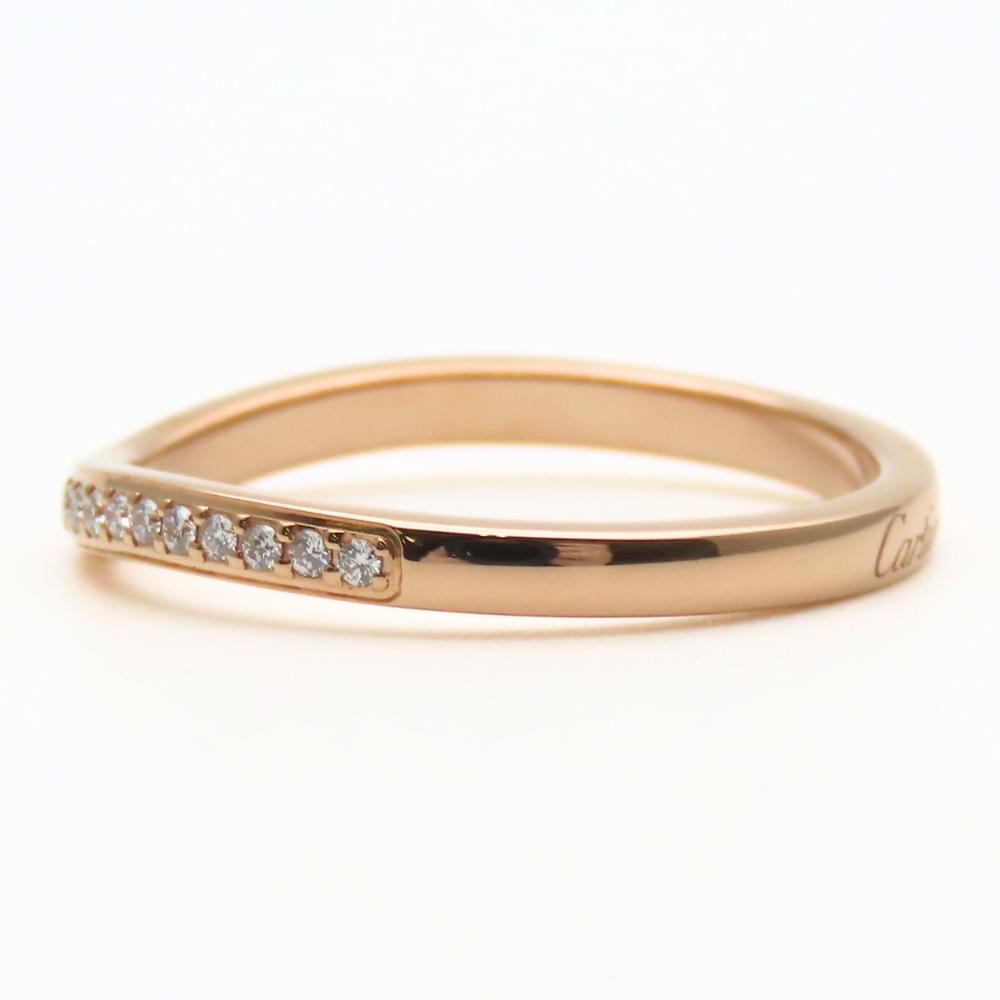 Used CARTIER Ring Ballerina Curve Wedding EU#51.5 52 K18 Pink Gold/diamond 2.2g Pink Gold Jewelry