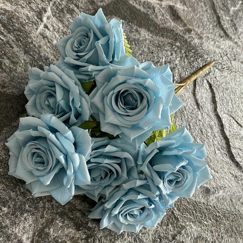 Artificial Roses Bundle Silk Fake Flowers Wedding Decor Simulation Flower Diamond Red Blue Rose el Garden Decoration Plant