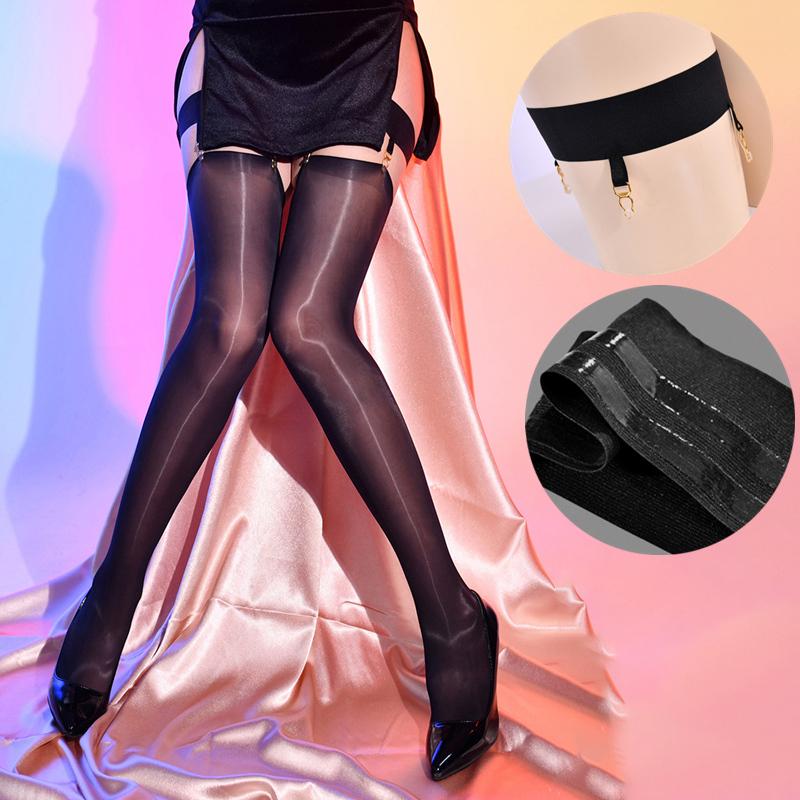 Jedna Para Antypoślizgowy Pas do Pończoch Goth Pas na Udo z Metalowymi Klipsami Pończochy do Ud Podwiązki Cosplay Impreza Bielizna