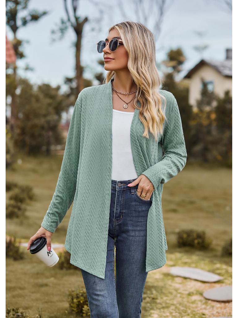 2023 Autumn/Winter Solid Color Long Sleeve Loose Cardigan Coat for Women