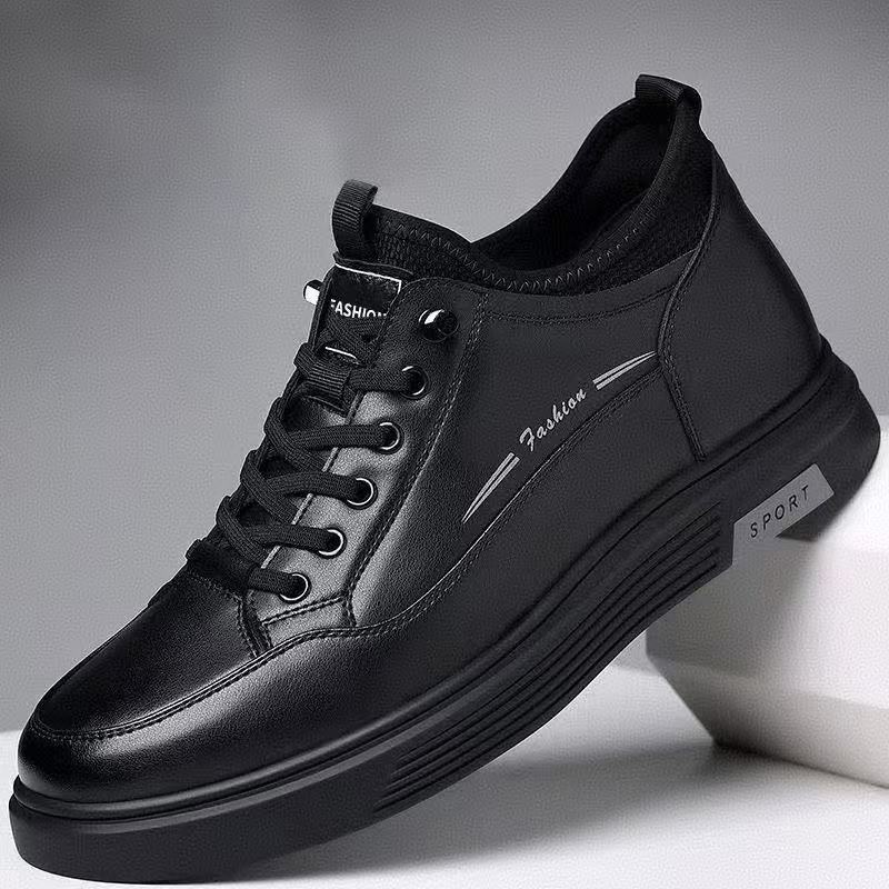 

Men s shoes autumn and winter new men s casual shoes versatile comfortable warm thick-soled leather sports board shoes 44