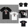 T-shirt a maniche corte con stampa di scimmia a cartoni animati per adolescenti, abbigliamento casual