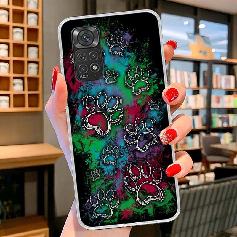 Dog Footprint Paw Cute Cover Phone Case For Xiaomi Redmi Note 15 14 13 12 11 10 Pro Plus 14S 12S 11S 11T 11E 10S Soft Fundas She