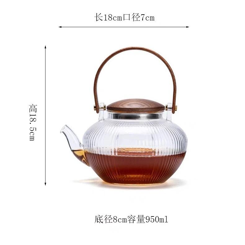

Large-capacity Glass Teapot Handmade Craft High Temperature Resistant Glass Pot 2025 Office And Home Kitchen Accessories
