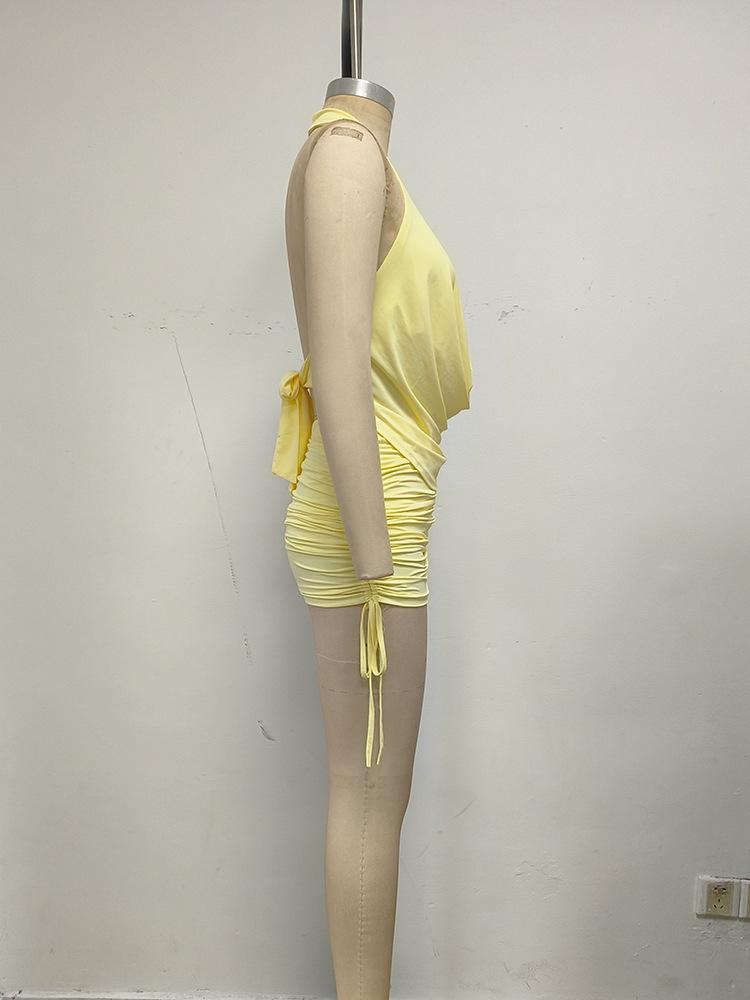 2026 High-End Europäisches und Amerikanisches Damen Sommer Neckholder Bodycon Rückenfreies Kleid