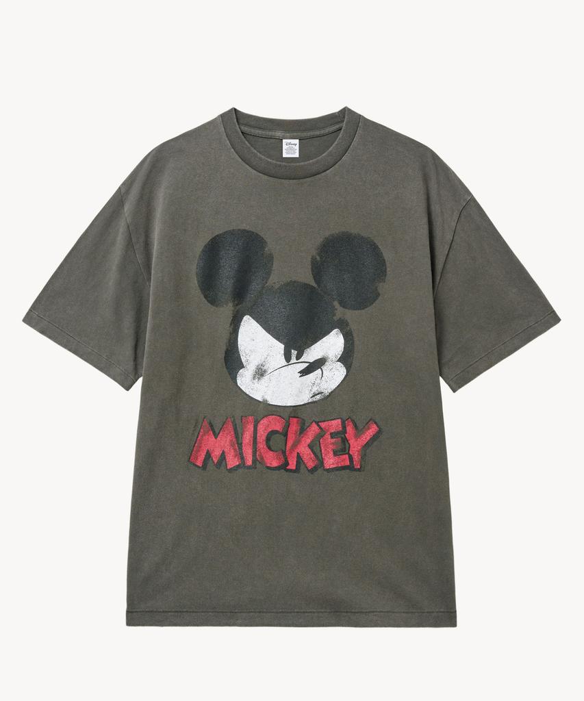 VTWO Fade Washed Face _Mickey_ T-Shirt (Charcoal)
