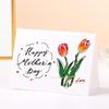 10pcs Folded Design 3D Floral Greeting Cards Floral Pattern Mother's Day Card  Father's Day