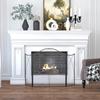 Spark Guard for Fireplaces, Triple Foldable, Metal Structure, Coating, 108x2x76 cm, Black