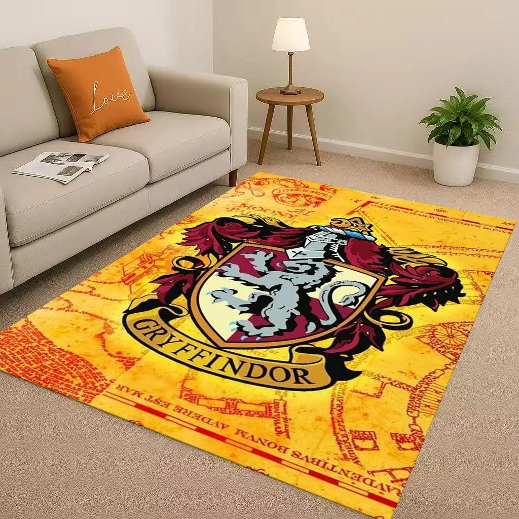 HD H-Hogwarts Sign Cartoon Living Room Non-Slip Area Rug Soft Carpet For Bedroom Playroom And Sofa,Easy Clean Home Decor Doormat
