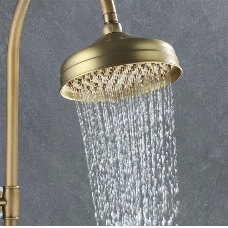 Tuqiu Antique Bathroom Shower Faucet Set Brass Material Bathroom Rainfall Shower Mixer Tap Brass Bath and Shower Faucet Set