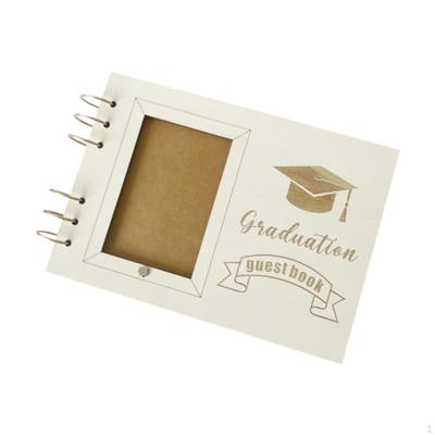 Graduation Guest Book Memory Scrapbook for Party Decorative Rustic Signature