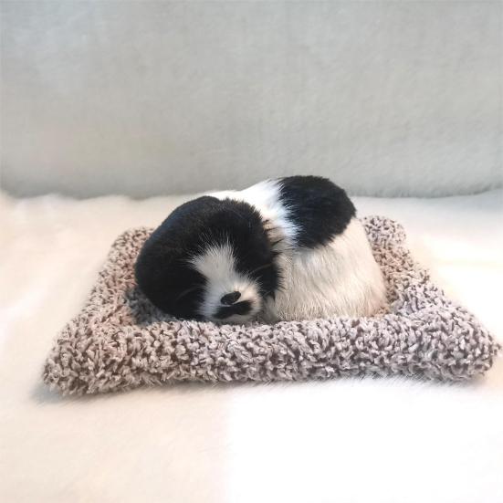 Sleeping Dog Plush Toy with Squeaky Sound & Bamboo Charcoal Bag
