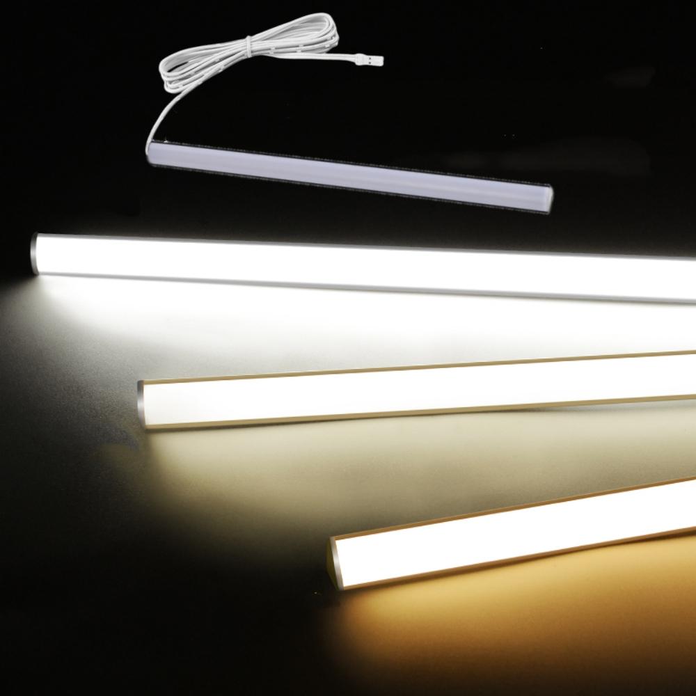 30/40/50CM 90° Lâmpada de Tubo Rígido LED DC12V Branco de Alto Brilho Natural Quente Alumínio Lâmpada LED para Armário Armário Cozinha Iluminação Noturna