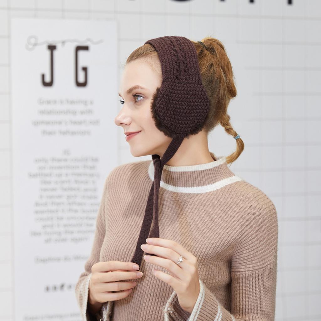 Miękka Elastyczna Zimowa Ciepła Opaska na Uszy z Warkoczem Szydełkowa Opaska na Uszy Dzianinowe Nauszniki dla Dzieci