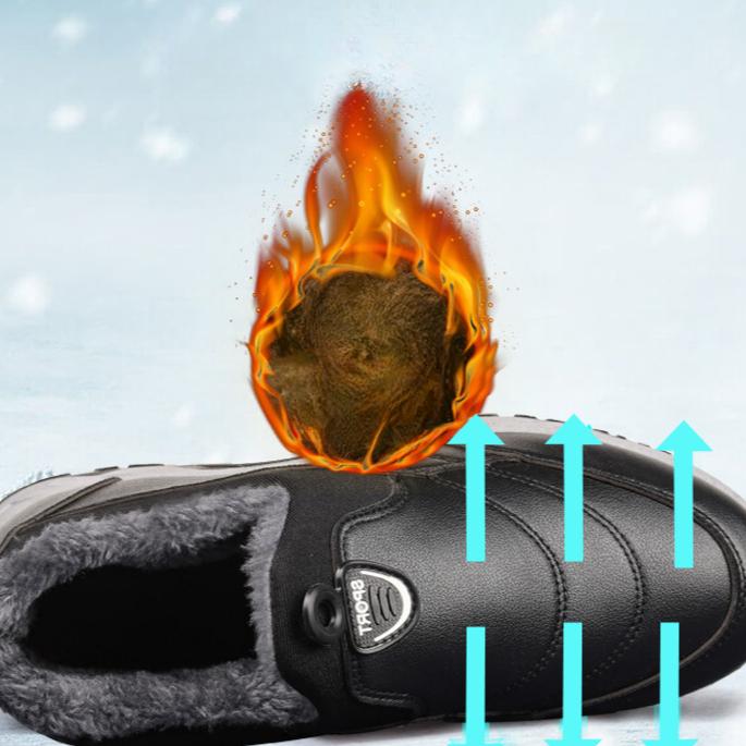 Cizme de zăpadă pentru bărbați noi de iarnă în aer liber Cizme de plimbare calde de pluș Pantofi de birou pentru bărbați Pantofi de birou pentru drumeții Cizme de muncă pentru bărbați din cauciuc anti-alunecare