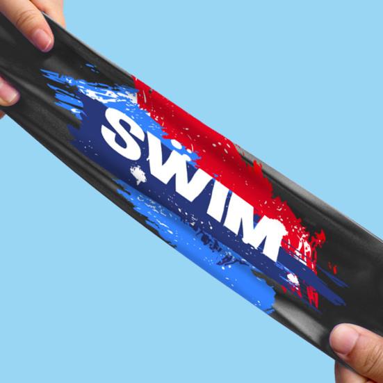 Bademütze, hochelastisch, wasserdicht, extra weich, rutschfestes Design, ultraleicht, schützend, schnelltrocknend, bedruckt, Bademütze mit Ohrenschutz für Damen