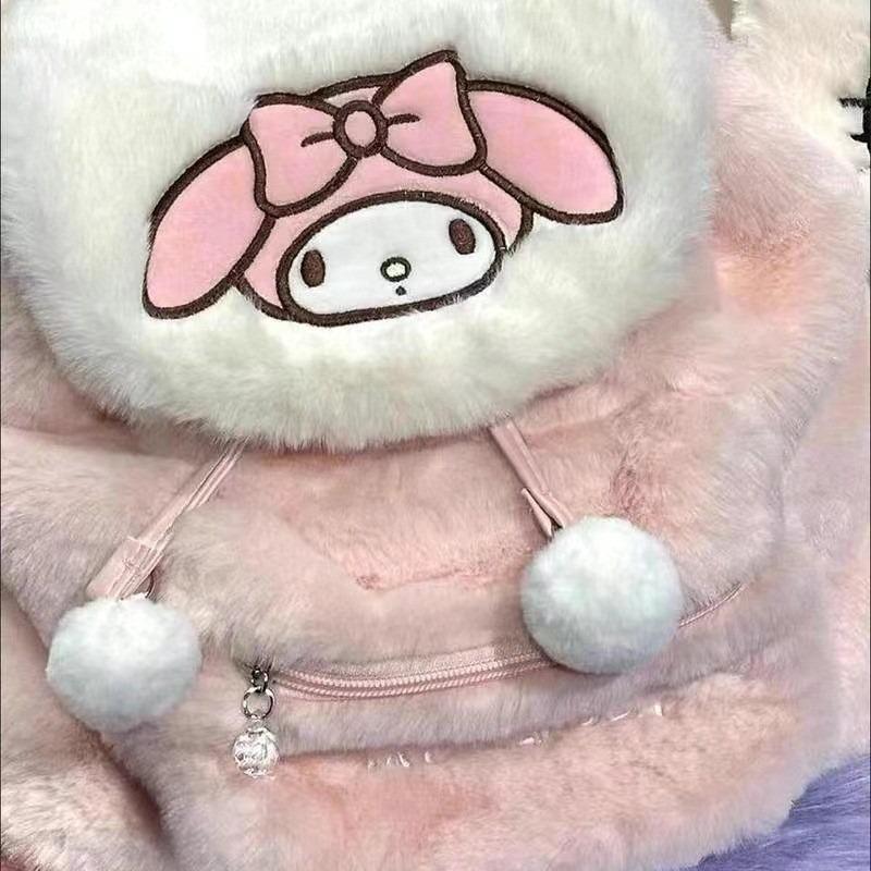 Cute Plush Flip New Winter Sweet Backpack Melody Kulomie Backpack Large Capacity Schoolbag
