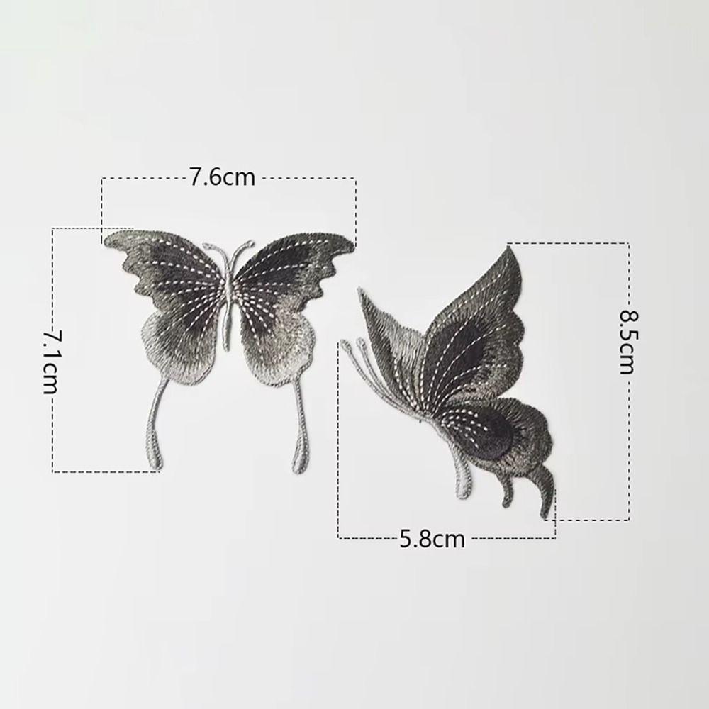 3Pcs/Set Mesh Embroidered Butterfly Patches DIY Clothes Patches  Hats Skirt Legging Hair Clips Decor