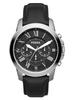 Ρολόι Fossil GRANT FS4812 - Ανδρικό Χρονογράφος Δερμάτινο Μαύρο - Vintage Συλλογή για Άνδρα