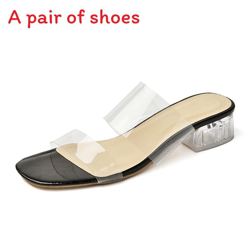 Summer Transparent High Heel Sandals With Pvc Sole For Adult Women