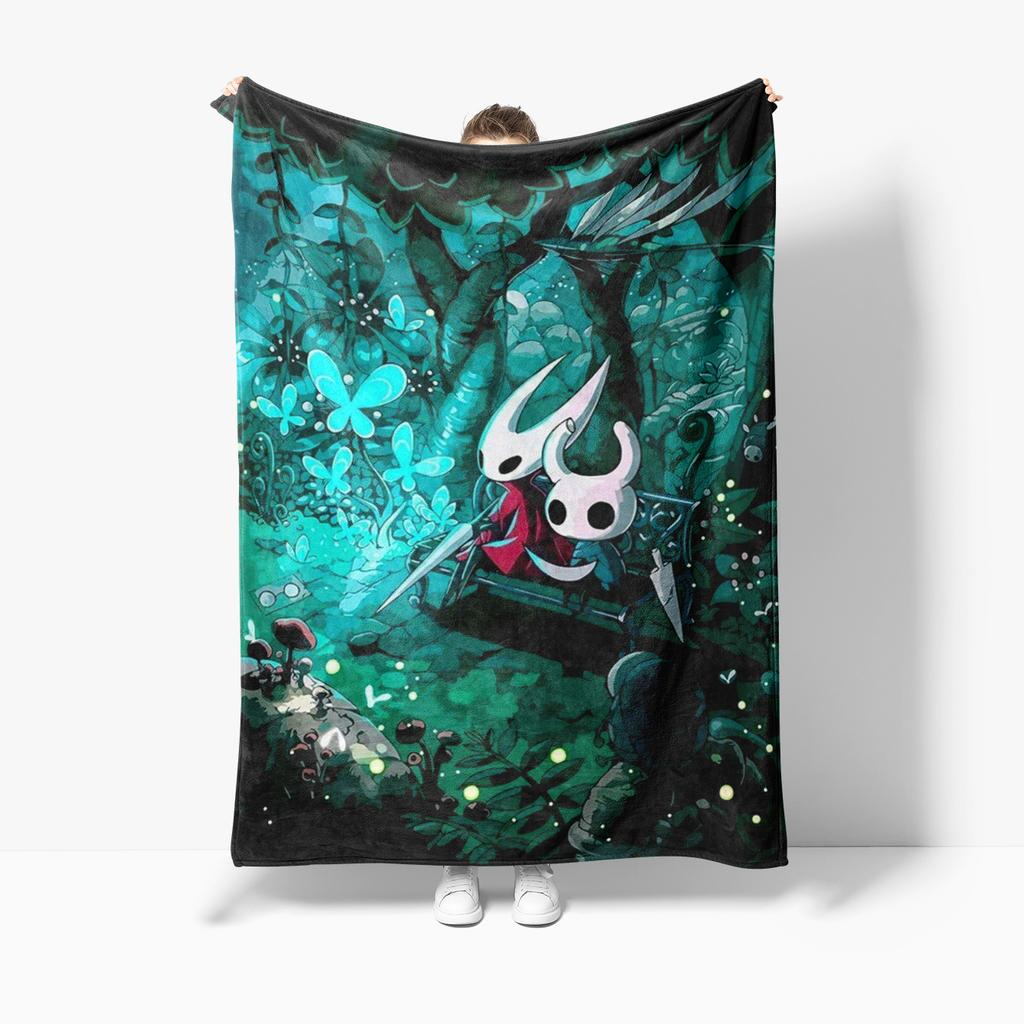 HHHollow KKnight Fashion Digital Printed Pattern Thin Blanket Flannel Blanket Portable Home Travel Office Lunch Break Blanket