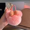 Cute Rex rabbit hair car keychain pendant Internet celebrities ins pom-pom doll book bag pendant gift
