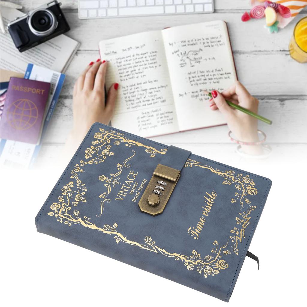 Password Book Multipurpose Portable Fashionable Exquisite Europn Vintage Lock Diary for Writing
