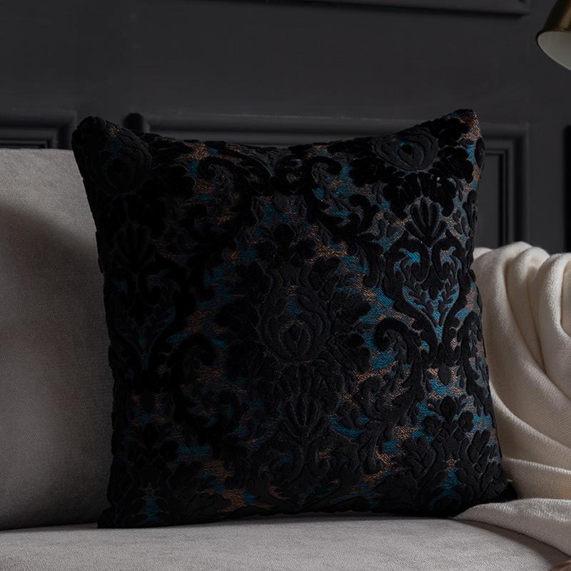 European Chenille Plush Cushion Cover Living Room Retro Plush Jacquard Pillowcase Villa Hotel Homestay Decoration Cover Office Chair Car Cushion Cover