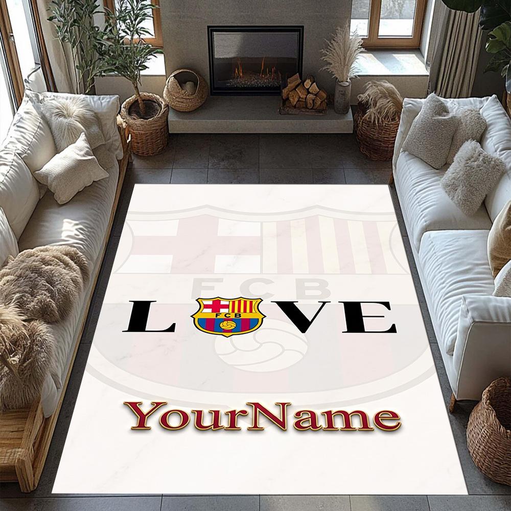 Fc Barcelona Personalized Name Floor Rug Office Rug Suitable for Bedrooms Kitchen Balcony Outdoor Antislip Carpet Anime Office Decor