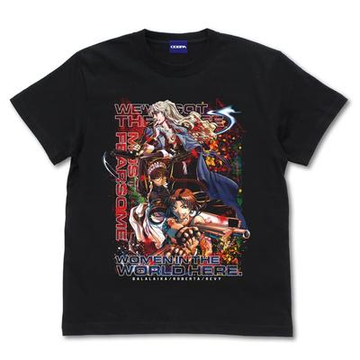 Cospa Black Lagoon Top 3 der gruseligsten Frauen der Erde Vollfarbe SCHWARZ Größe XL T-Shirt
