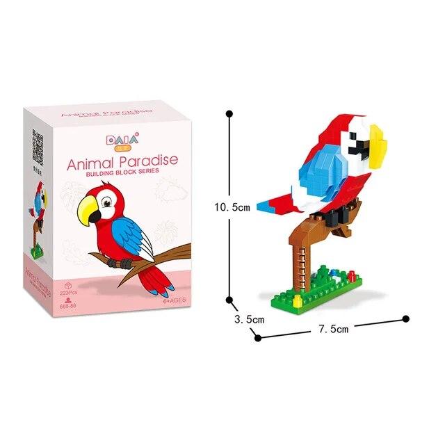 

Строительные блоки с животными, 3D алмазные мини-кирпичи, панда, свинья, птица, хомяк, пластиковые модели, игрушки для детей, подарок на день рождения, собрать игрушки