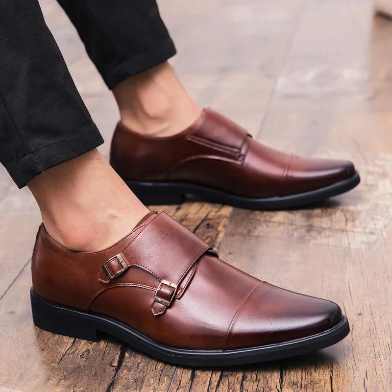 2025 Hot Men Shoes Leather Oxford Dress Shoes Comfortable Gentle Man's Stylish Business Formal Shoes Flats 38~48 Zapatos Hombre