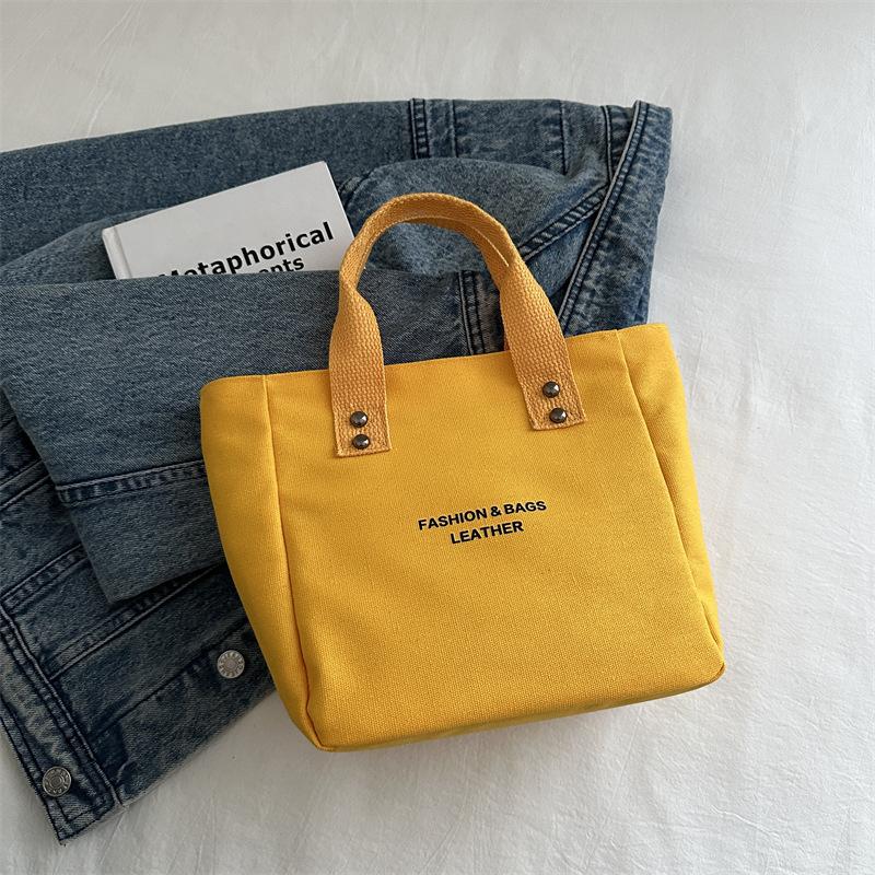 Canvas Women's Bag Simple Letter Printed Handbag Large Capacity Tote Bag Canvas Shoulder Bag Bento Bag