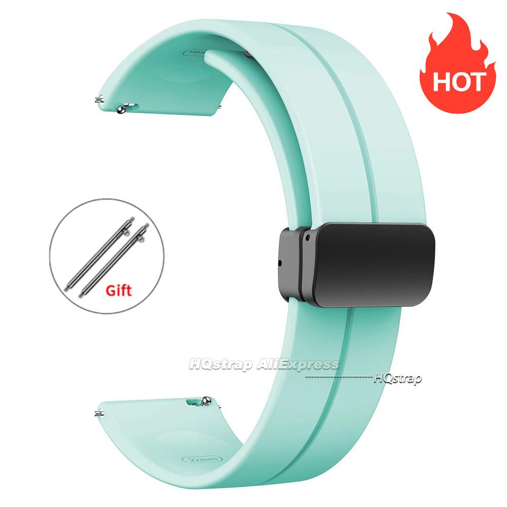 Magnetic Silicone Watch Strap 18mm 20mm 22mm Bracelet Magnetic Metal Buckle Wristband Quick Release Men Women Band Accessories