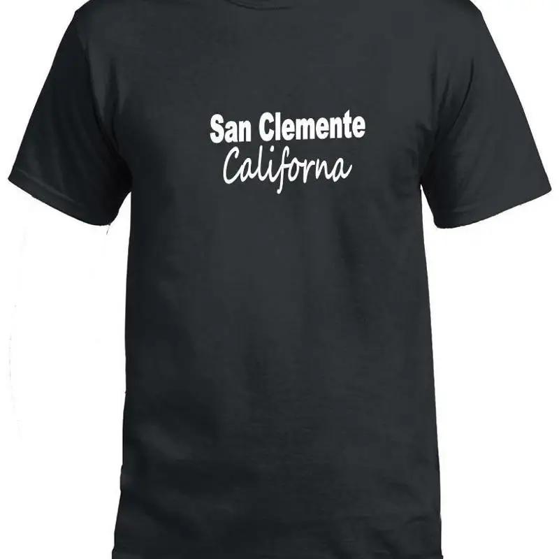 San Clemente T Shirt South Orange County Beach Black White Script