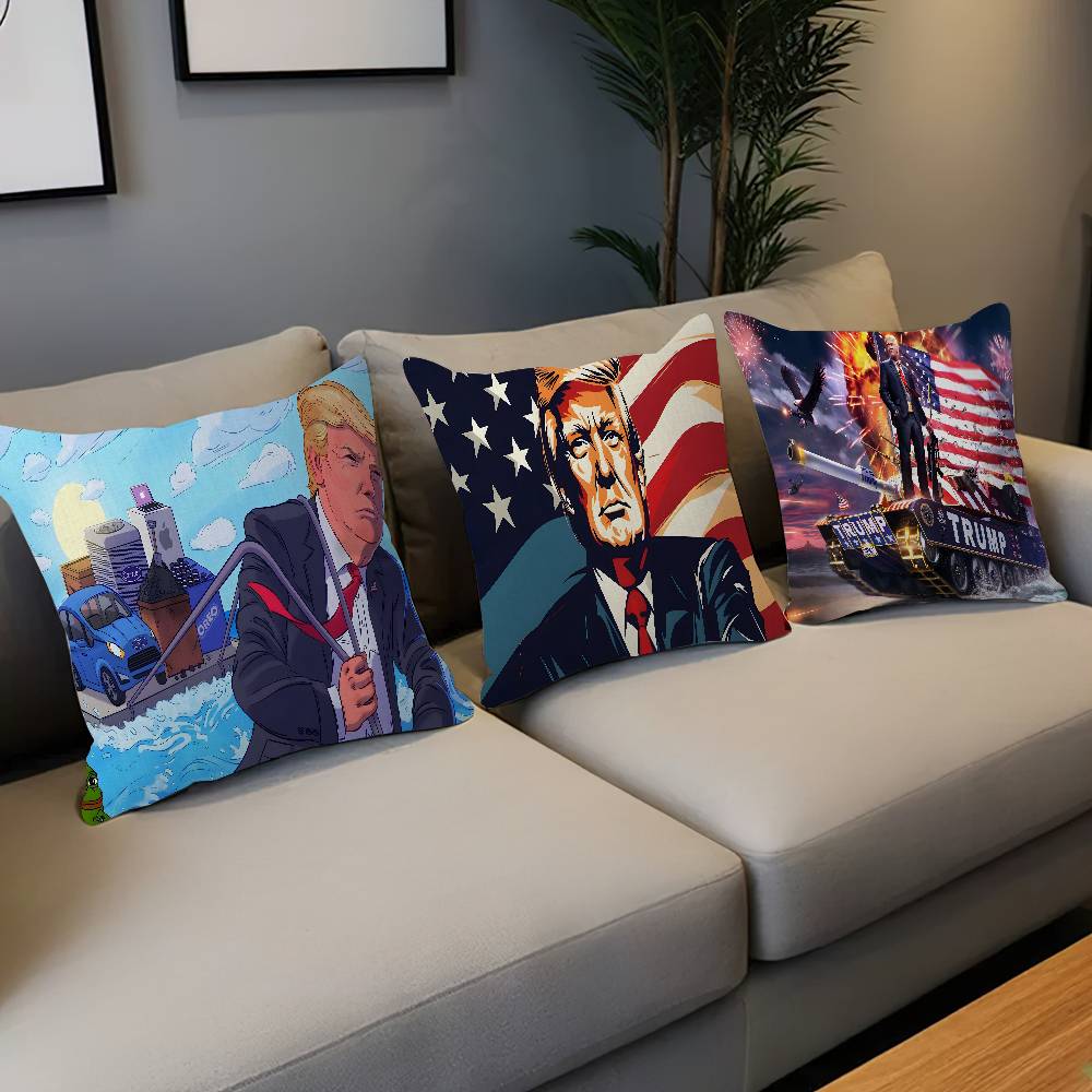 2025 Donald T-Trump Poszewka na poduszkę Dekoracja domu Sofa do salonu Dostosowana