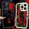 Phone Case for iPhone 17 Air 16E 15 16 Pro Max Black Panther Cool Animal Cover 14 Plus 13 12 Mini Soft Shell Silicone Fundas