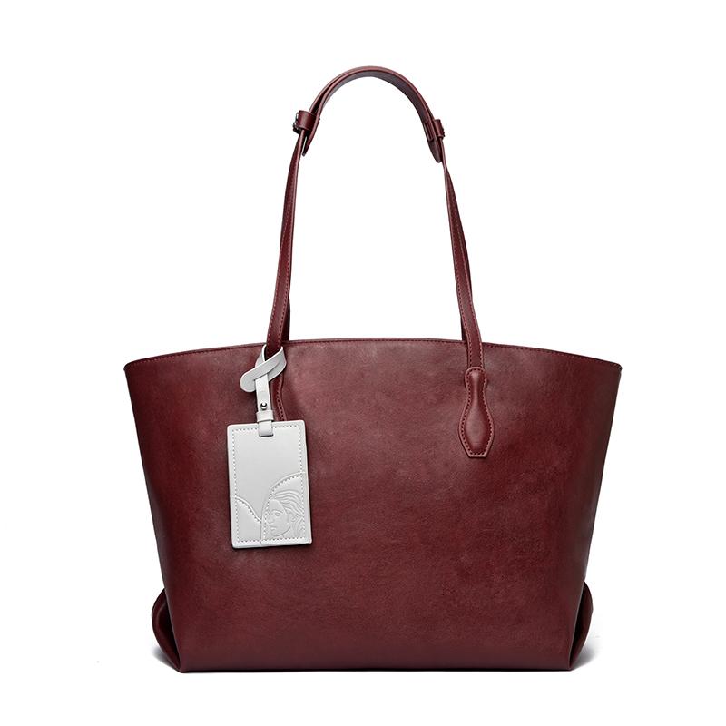 Luxury Large Capacity Women Shoulder Bag PU Leather Commuter Tote, Fashi Durable Office Work Bag, Simple Design Pure Handbag