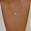 Butterfly full diamond necklace, new jewelry fashion high-end wind collarbone chain women's neck chain