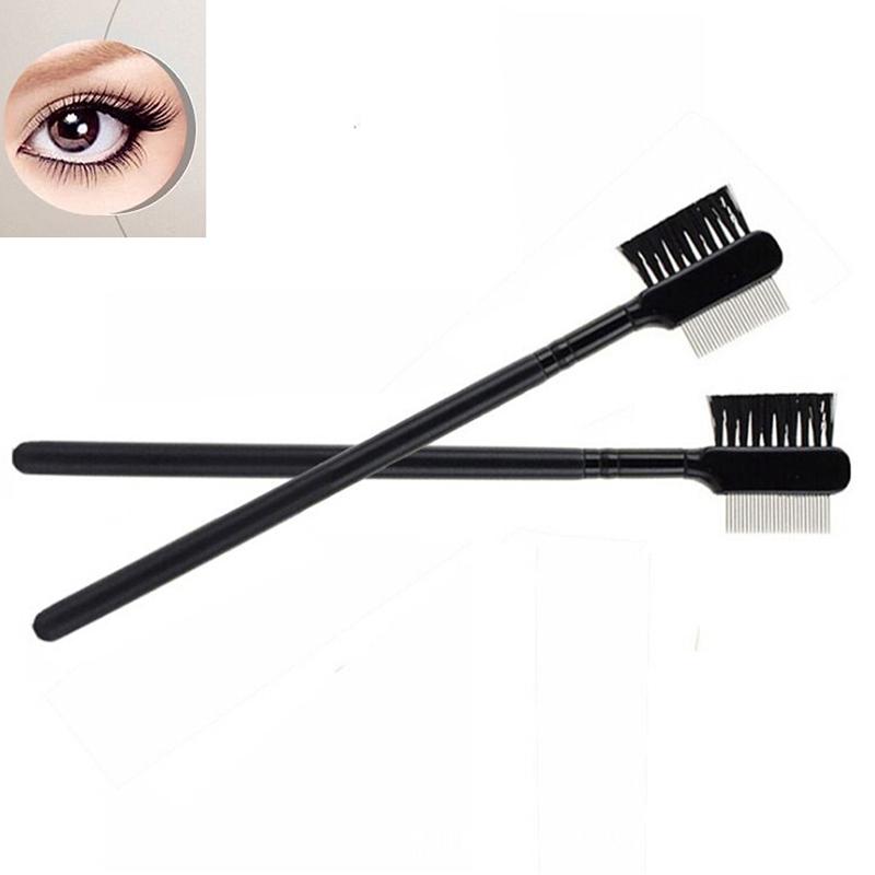 1Pc Steel Eyebrow Eyelash Dual-Comb Extension Brush Metal Comb Makeup Tool